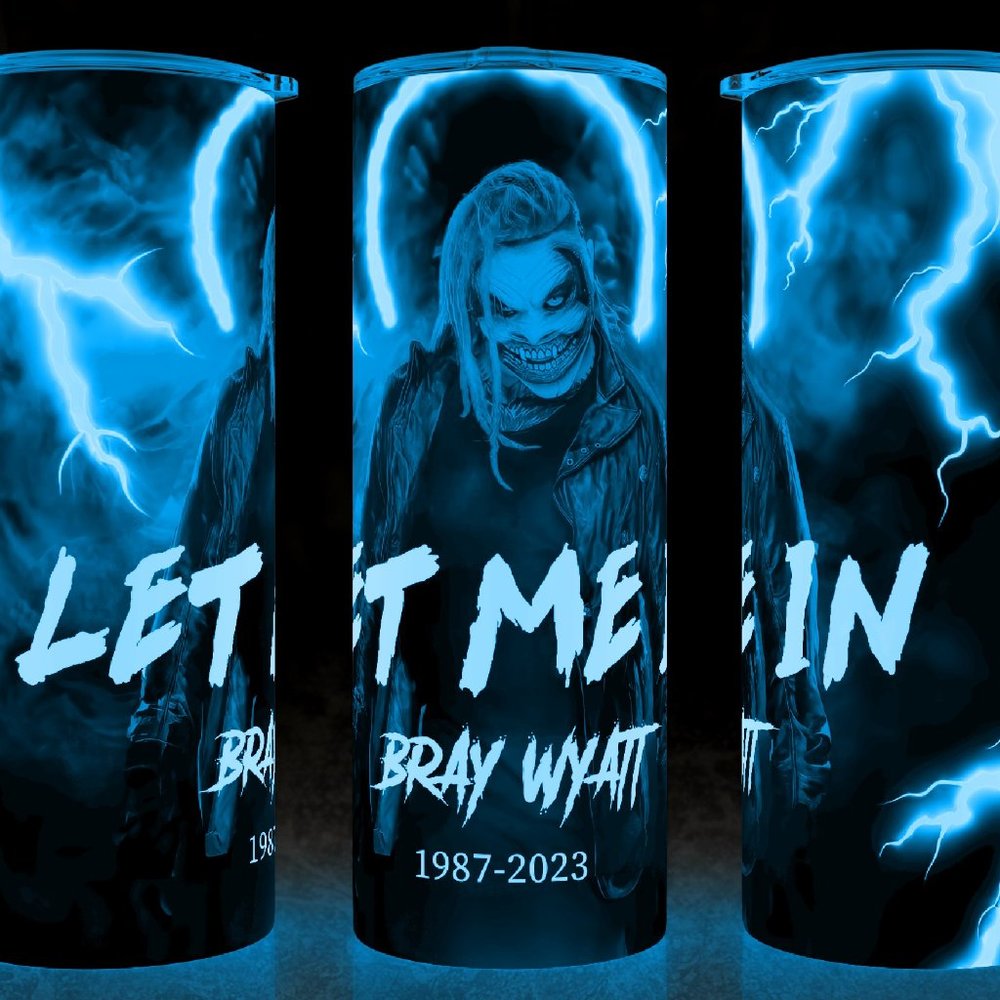 Glow in the Dark Bray Wyatt The Fiend RIP Wrestling Horror Cup Mug Tumbler 20oz